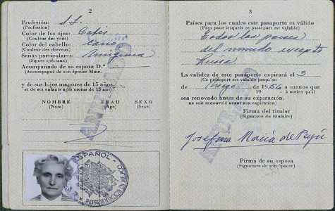 Fons Orfeó Català de Mèxic. Passaport de Josefina Macià. 1955